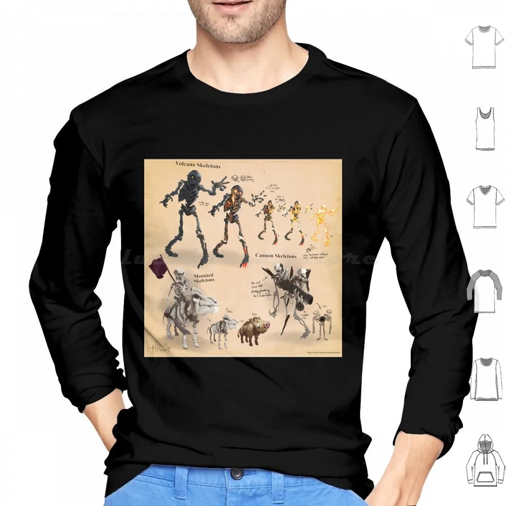 Concepto de esqueleto sudaderas con capucha artísticas de manga larga ladrones de mar jugador de juegos Jolly Roger Logo Sail Together Ashen Key Ritual Skull