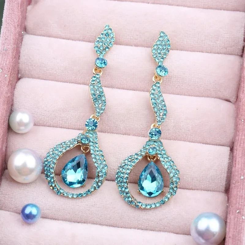 Veyofun Vintage Rhinestone Long Drop Earrings Classic Party Dangle Earrings Fashion Jewelry for Women New Wholesale