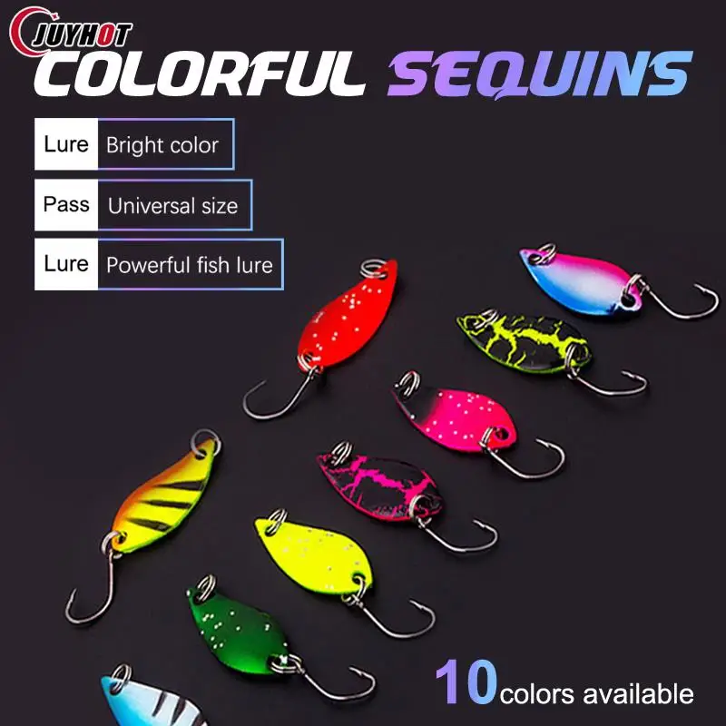 2.5g 3.5g 5.5g Spinner Spoon Fishing Lure Metal Rotating Sequins Wobbler Treble Hook Artificial Bait Carp Bass Pesca Tackle