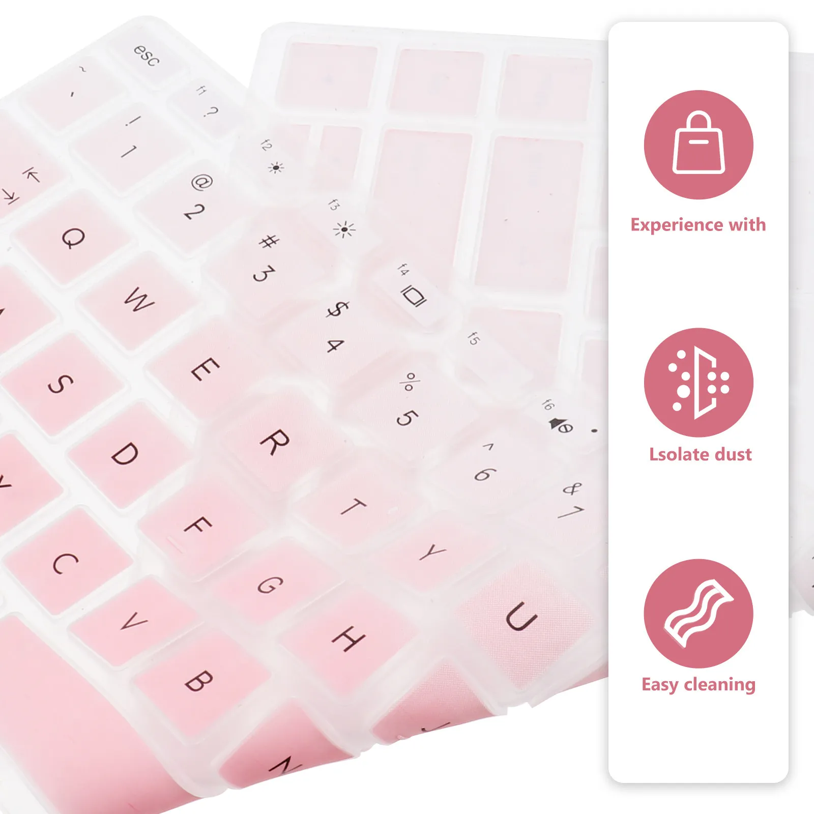 

2 шт. 14-дюймовые силиконовые защитные пленки для клавиатуры для HP14q-Cs0001tx, градиентный розовый цвет, легко смывается, удобно