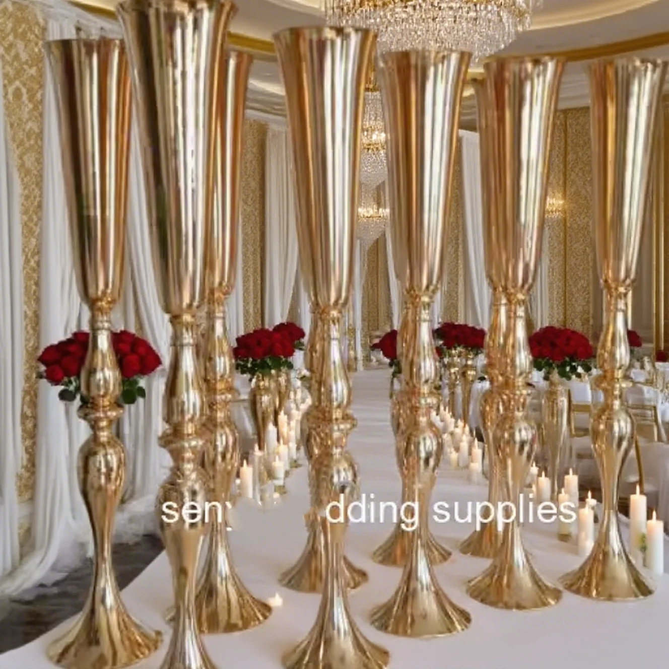 

10pcs)50cm120cm) f30 Gold Metal Candle Holder Candelabras Candlesticks Wedding Decoration Table Centerpieces Candle Holders