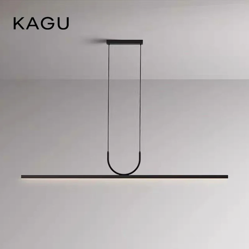 Modern Minimalist Restaurant Pendant Light Nordic Tea Room Office Bar Counter Straight LED Dining Table Pendant Light