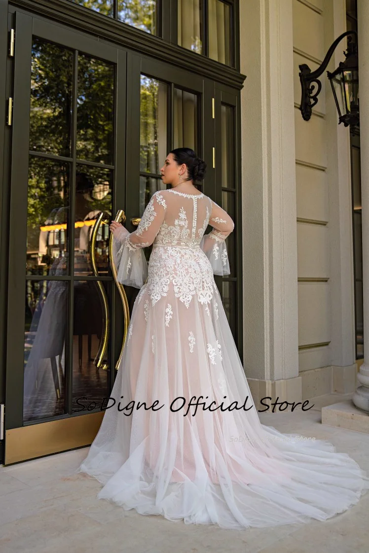 SoDigne A-line Boho Wedding Dresses V-neck Full Sleeves Appliques Bridal Dress 2025 Bridal Gowns vestidos de novia Customized ﻿