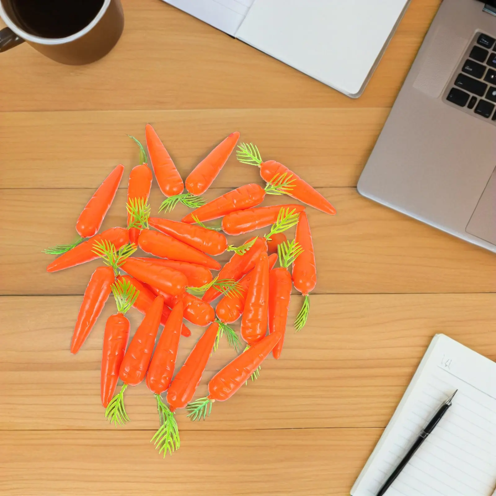 

25Pcs Realistic Foam Miniature Carrots for Dollhouse Kitchen Micro Landscape Fairy Garden Decor Artificial Vegetable Accessories