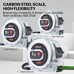 AIRAJ 3-5-7.5 METER Fluorescent Tape Measure Precision Thickened Double-Sided Scale Waterproof and Wear-Resistant Measuring Tool