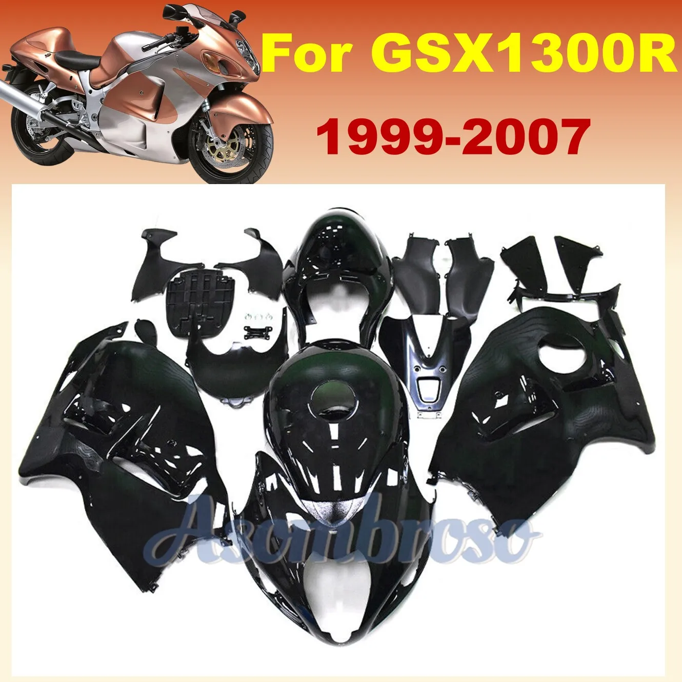 Fairing kit fit for GSXR1300 1999 2007 2006 Hayabusa 00 01 02 03 04 05 GSX1300R Bright Black Motorcycle Housing