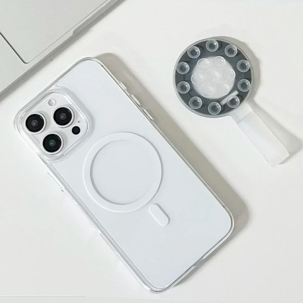 JCD 1개입 맥세이프 멀티 기능 자석 유니버설 폰 홀더 실리콘 흡착컵 휴대용 핸드헬드 스탠드