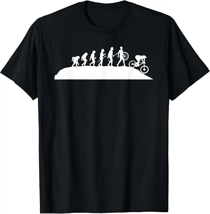 Downhill Evolution - Downhill-Fahrer Mountainbike-Fahrer MTB T-Shirt Y2k Trail-Biking Outdoor-Kleidung Humor MTB Radfahrer Cooles T-Shirt – Detail 12