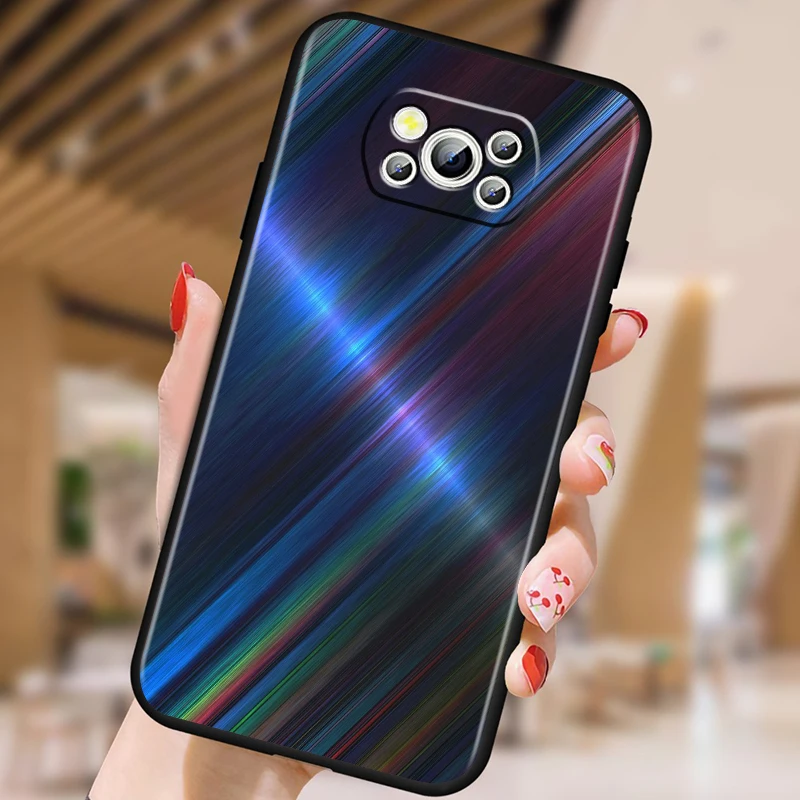 Red Blue Metal And Seawater For Xiaomi Mi Poco F5 F4 F3 F2 X5 X4 X3 M6 M5 M5S M4 M3 C40 Pro GT NFC 5G Black Cover Phone Case image 3