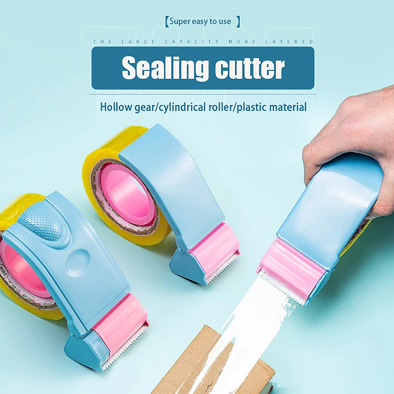 1Pc Macaron Color Tape Dispenser Roller Tape Cutter Packer Device Manual Packing Sealing Machine Parcel Sealing Tape Holder