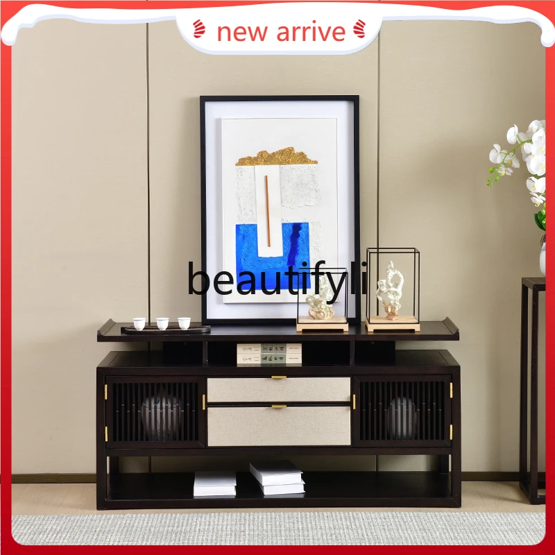 

D2520 Solid wood living room low against the wall decorative cabinet floor