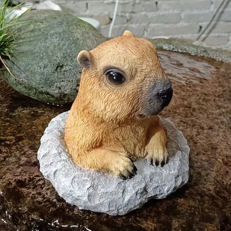 Outdoor Garden Decoration Garden Balcony Layout Flowerpot Garden Decoration Simulation Moving Groundhog Statue Cute Decoration