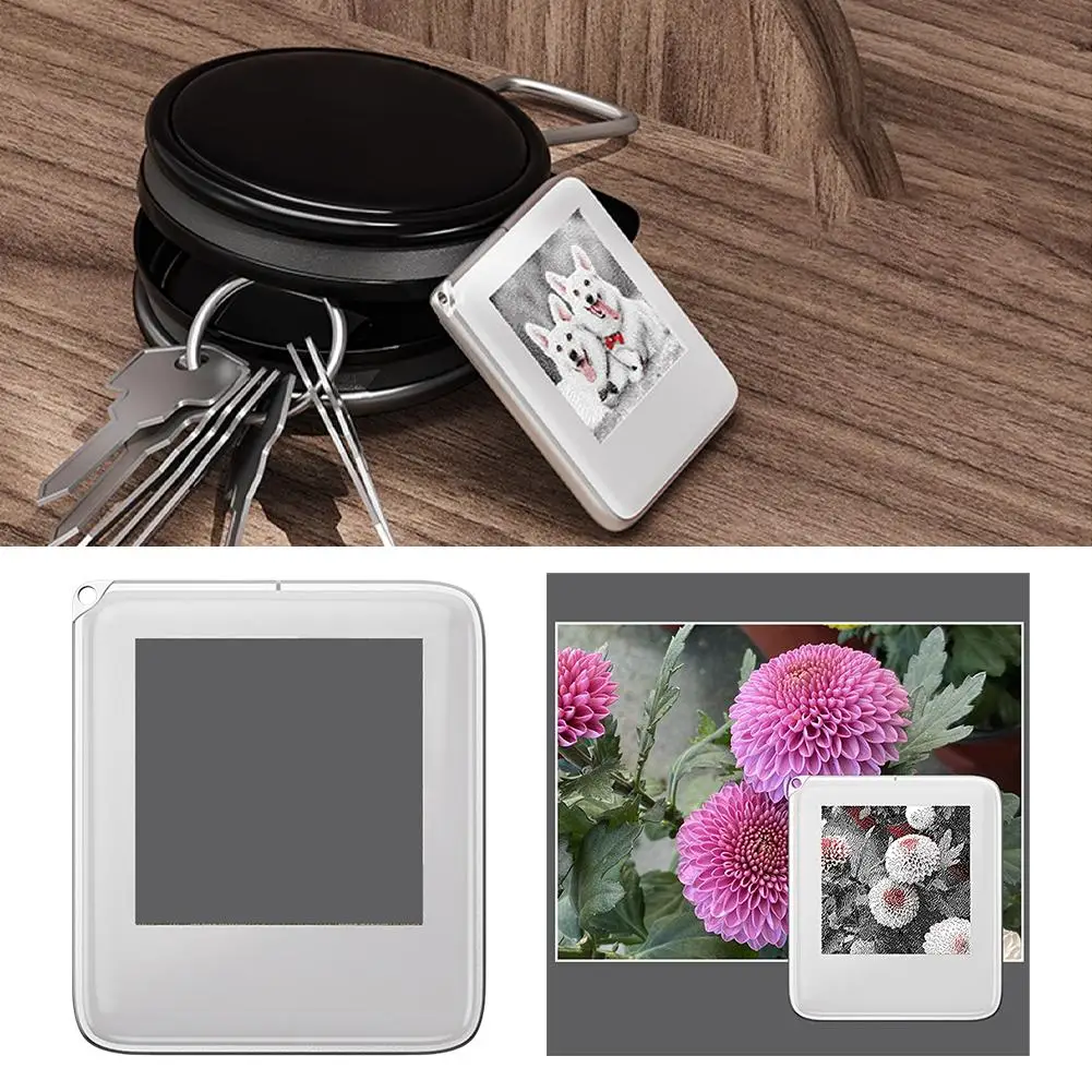 NFC Electronic Ink Screen Keychain 1.54-inch Passive Three-color Display Screen Image Wireless Transmission Curved Metal Frame