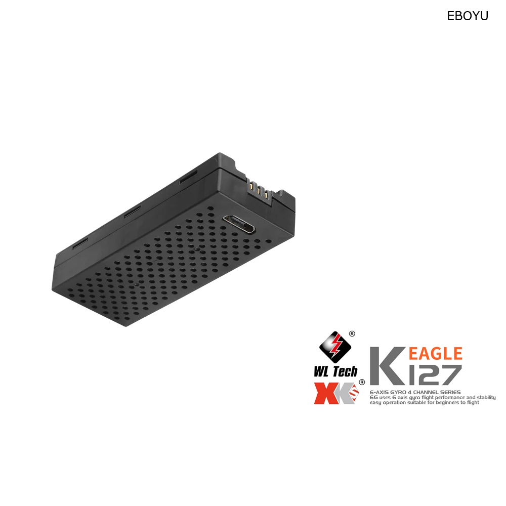 2 batteries de remplacement pour WlToys XK K127 RC, 3.7V, 400mAh, 20c