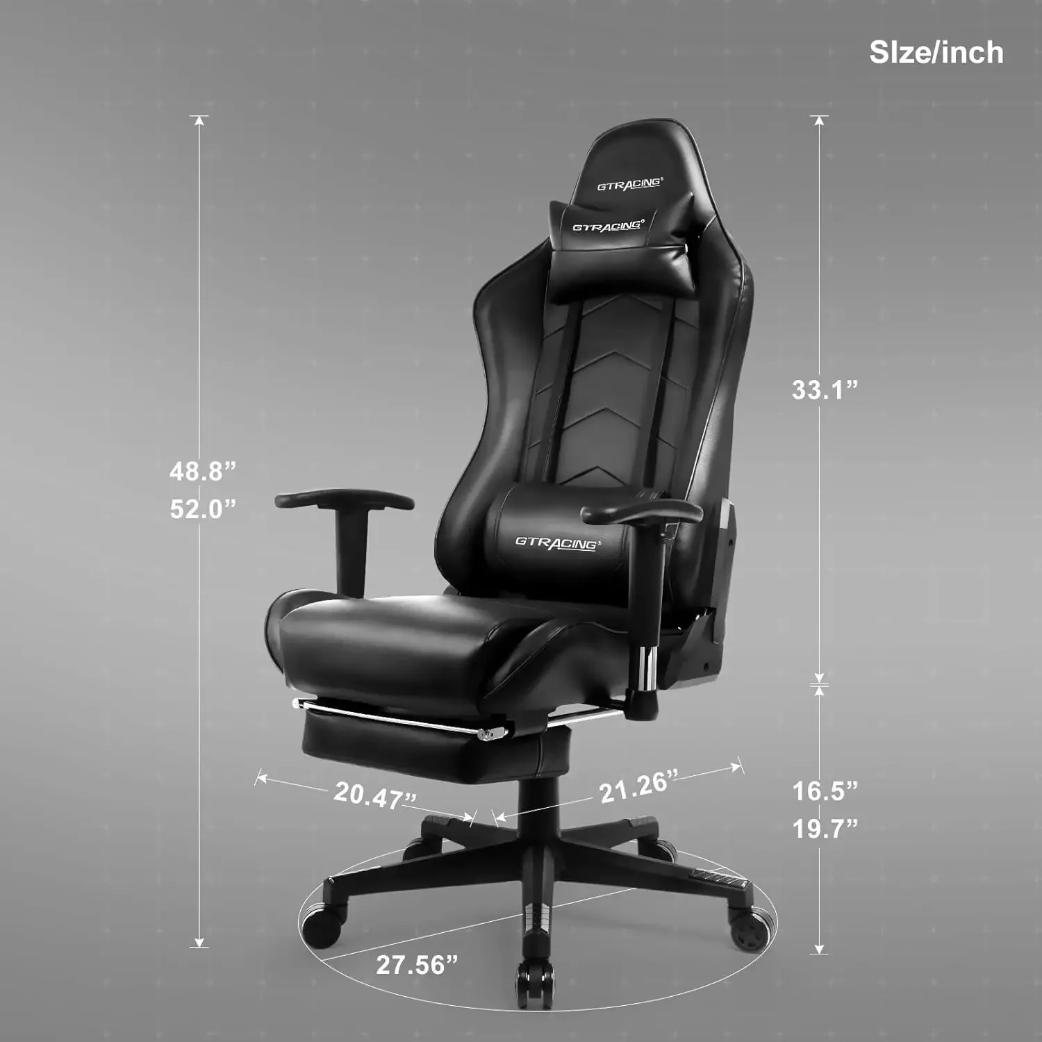 Gaming Chair with Footrest Big and Tall Gamer Chair Office Executive Chair Heavy Duty Adjustable Recliner with Headrest Lumbar