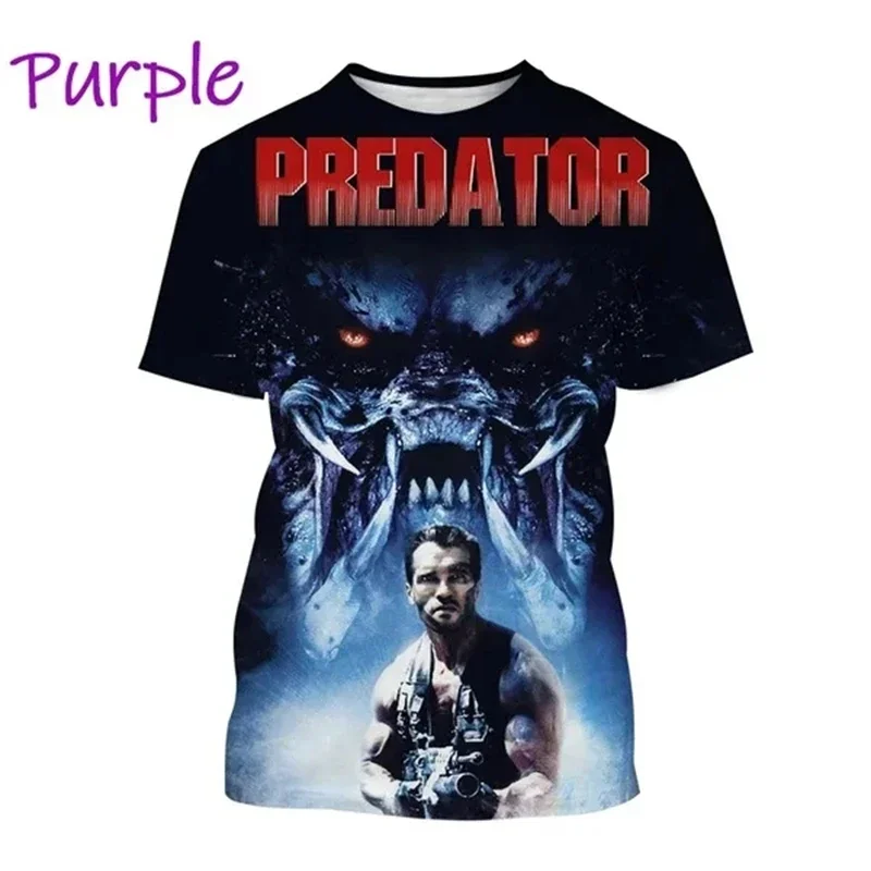 Movie Iron Blood Warrior Alien Monster 3D Printed T-shirt Extra Large Casual Personality Unisex Hip Hop Loose Short Sleeve