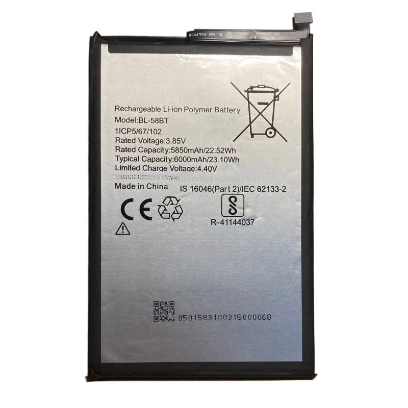 BL-58BT High Quality Phone Battery 3.85V 6000mAh For Tecno LC7 Spark 6 Air KE6 Pouvoir 4 Pro Spark Power 2 LC8 Pova LD7