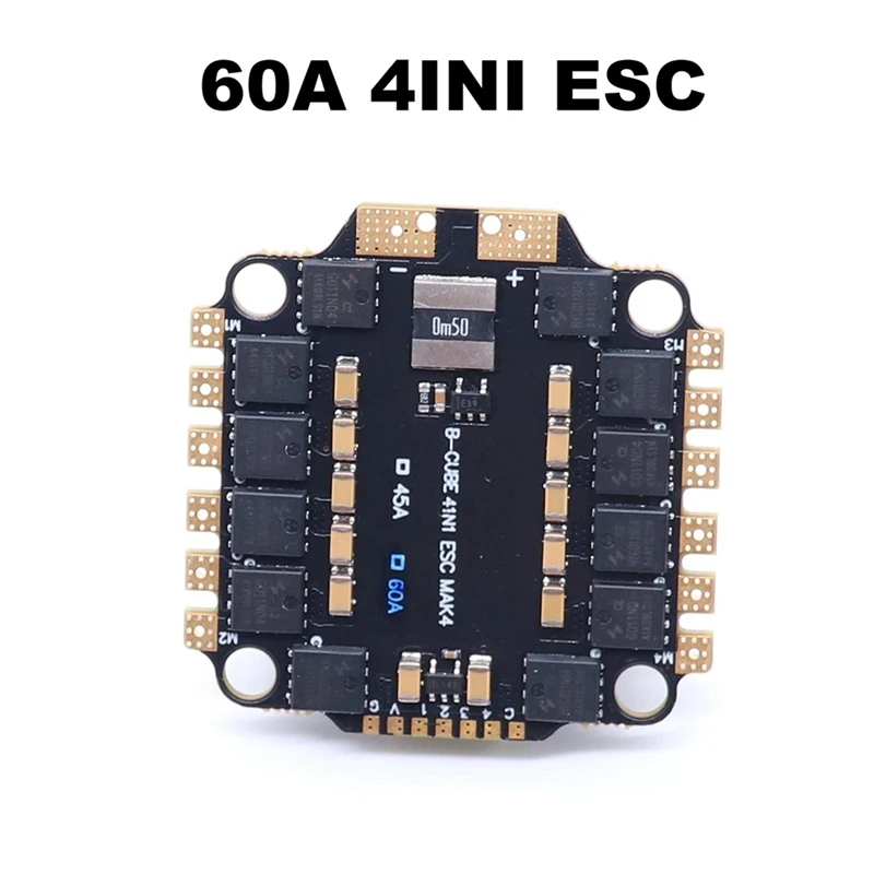 ●4INI 60A ESC Board Supporting 3-6S Brushless Motor Support DShot300 600/Multishot/Oneshot FPV UAV F4 Flight Control
