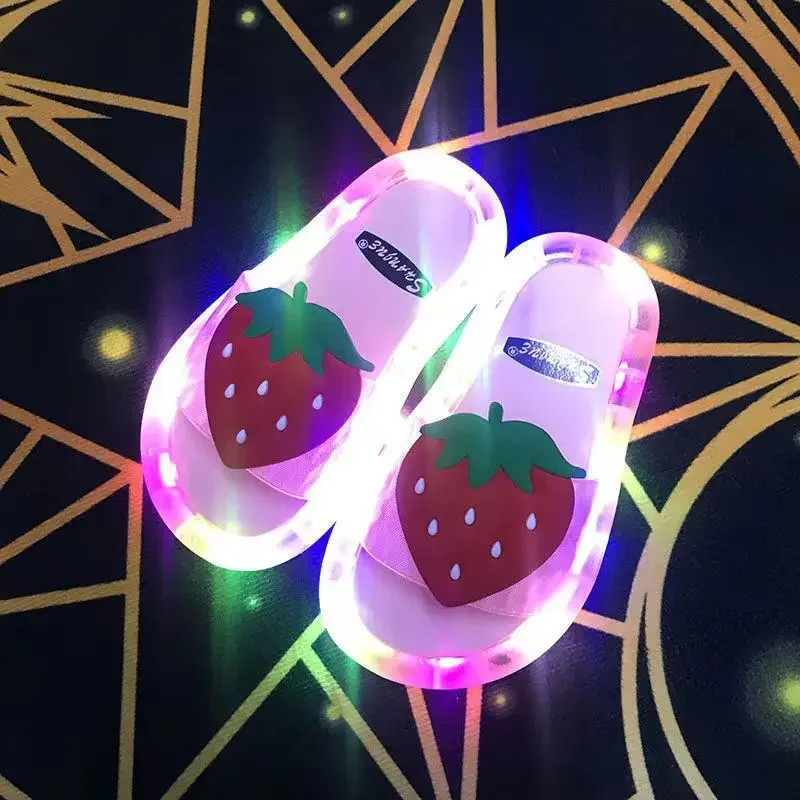 Pantofole luminose per bambini scarpe di cristallo unicorno luci scintillanti ragazzi e ragazze brilleranno nelle pantofole fresche