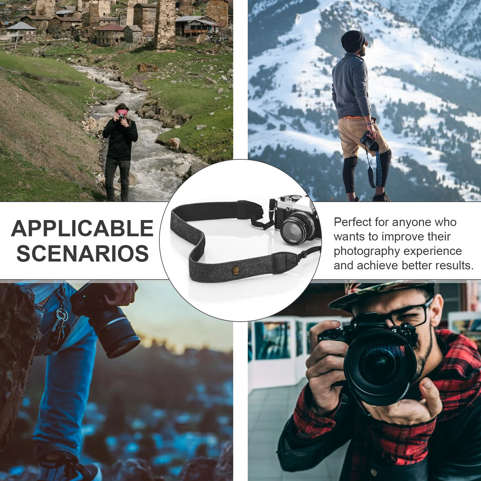 

Camera Shoulder Strap Adjustable Cotton Neck Sling Belt For Dslr Mirrorless Vintage Style Cloth Strap Camera Accessories Gear