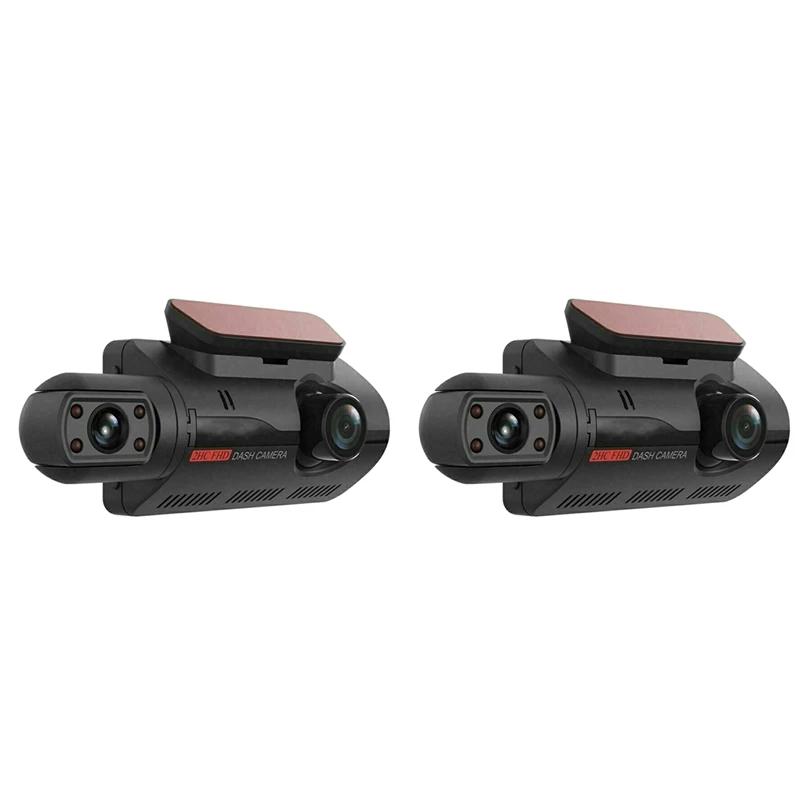 

2X видеорегистратор с двумя объективами, автомобильный видеорегистратор, передняя и внутренняя камера, видеорегистратор для вождения, монитор парковки, ночное видение, G-сенсор 1080P
