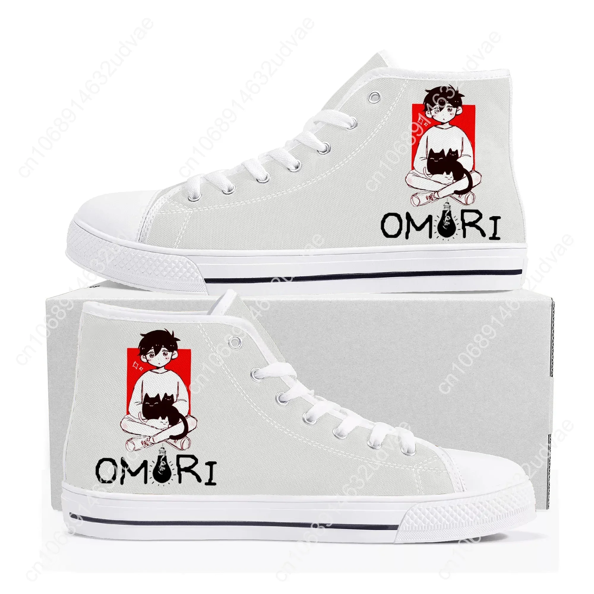 Omori High Top Sneakers Hot Cartoon Game Mens Womens High Quality Fashion Canvas Shoes Casual Tailor Made Sneaker 2