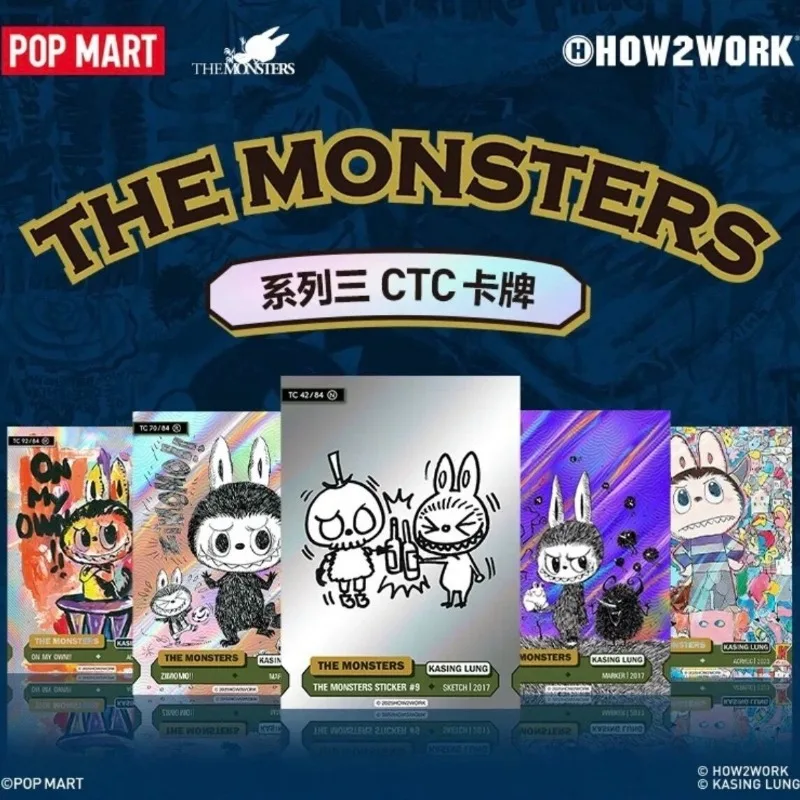 Коллекционная карточная игра POPMART HOW2WORK CTC THE MONSTERS Series vol.3: 60 карт, ультраредкие (UR), с автографом художника, трендовая игрушка