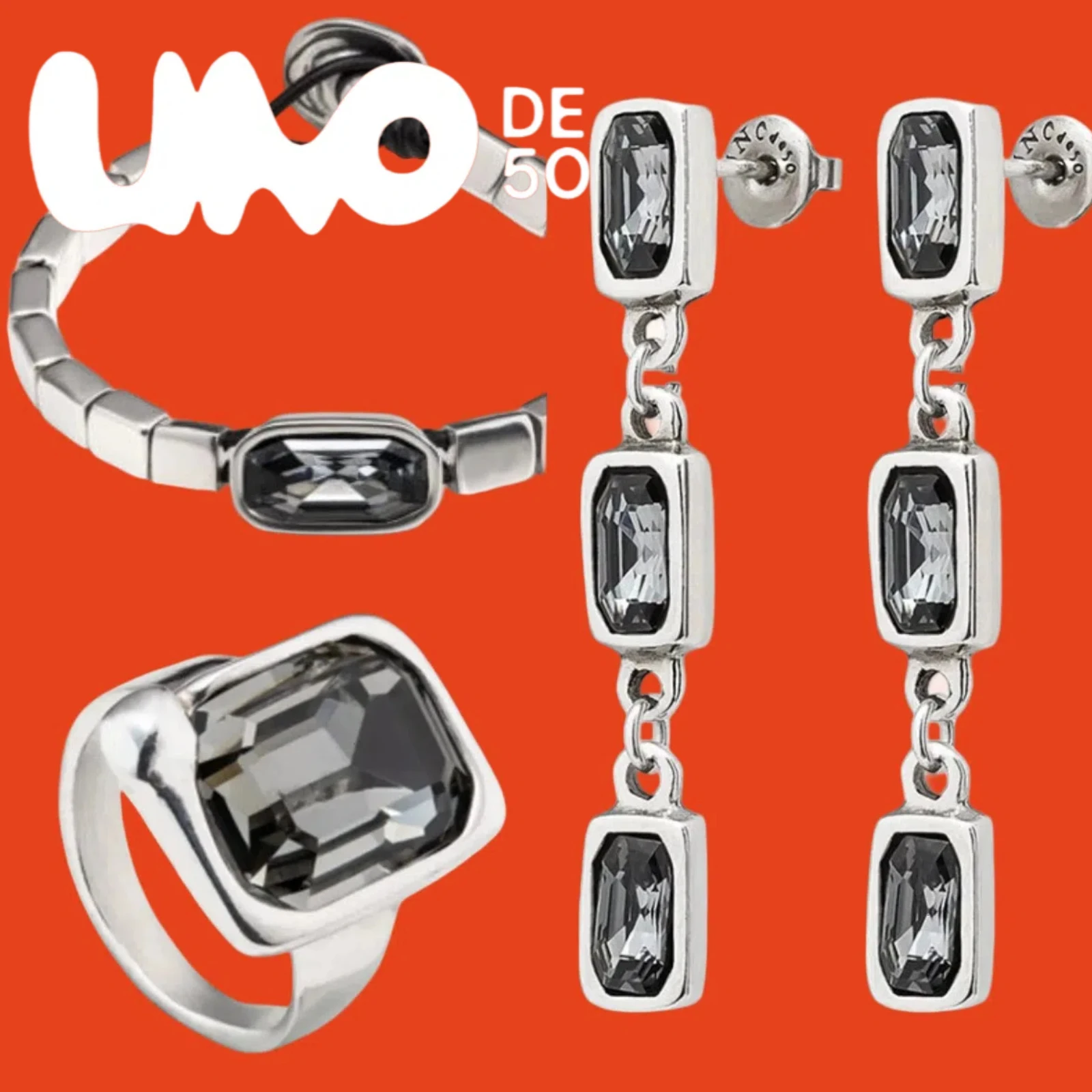 

UNOde50 Silver 3-Piece Jewelry Triad – Icy Luxe, Avant-Garde Trendsetting, Exclusive Launch Discount