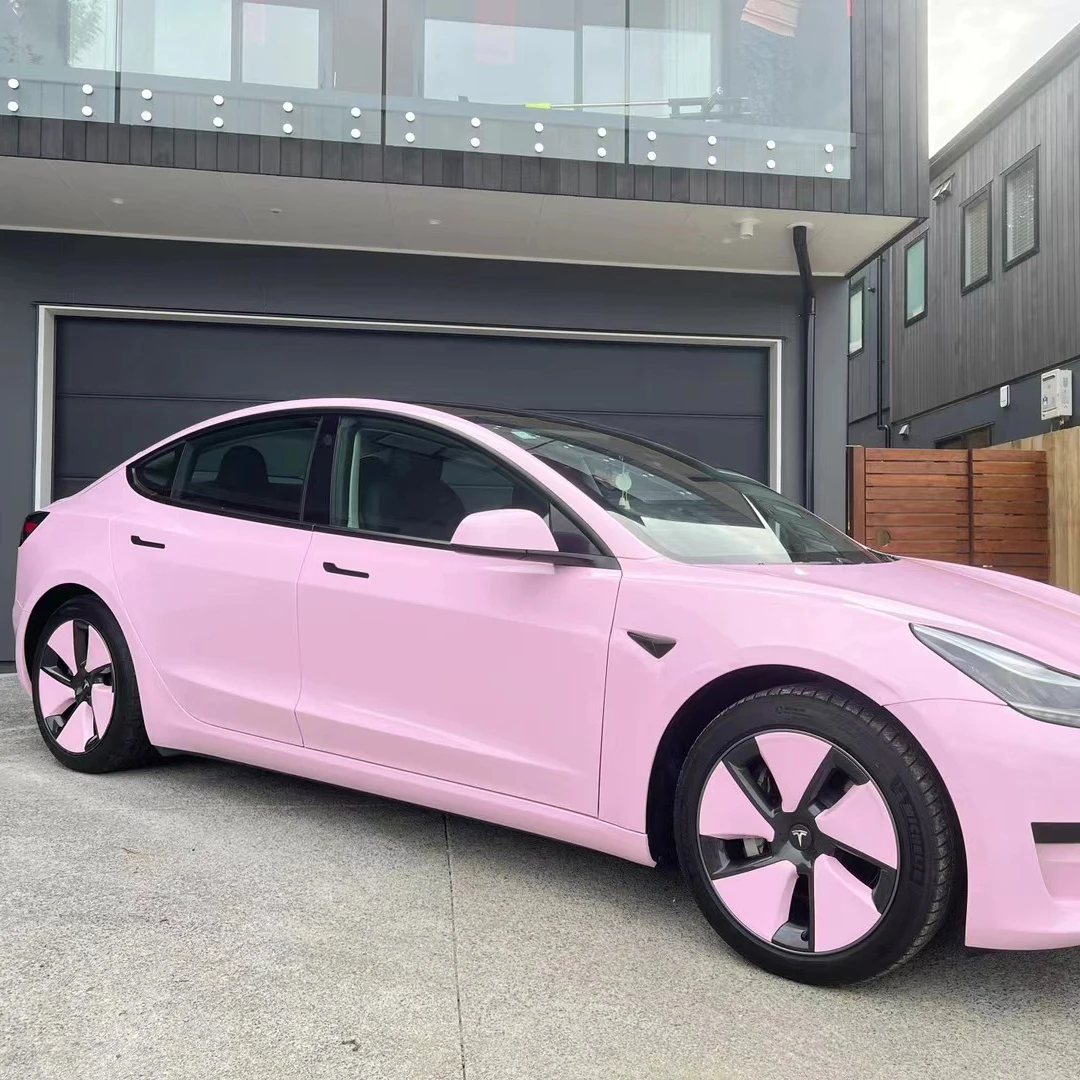 

Pink Vinyl Car Wrap with PET Backing Plastic Coating for Malus Spectabilis Custom Fit Auto Decal
