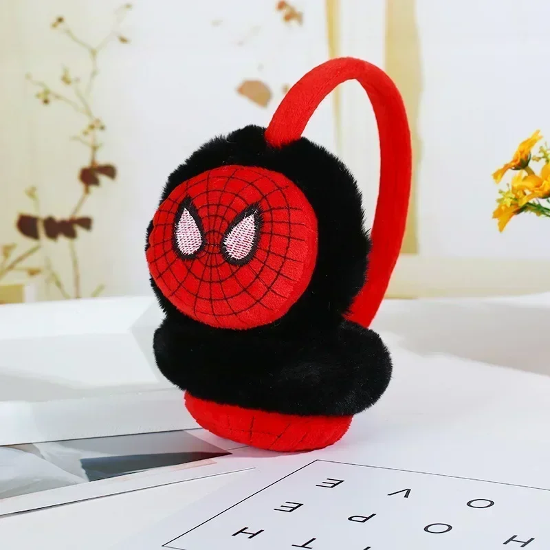 Disney Marvel Avengers Boys Winter Warm Spiderman Anime Peluche Children Earmuffs Thicken Cover Ears Kids Ear Muffs Headband Toy