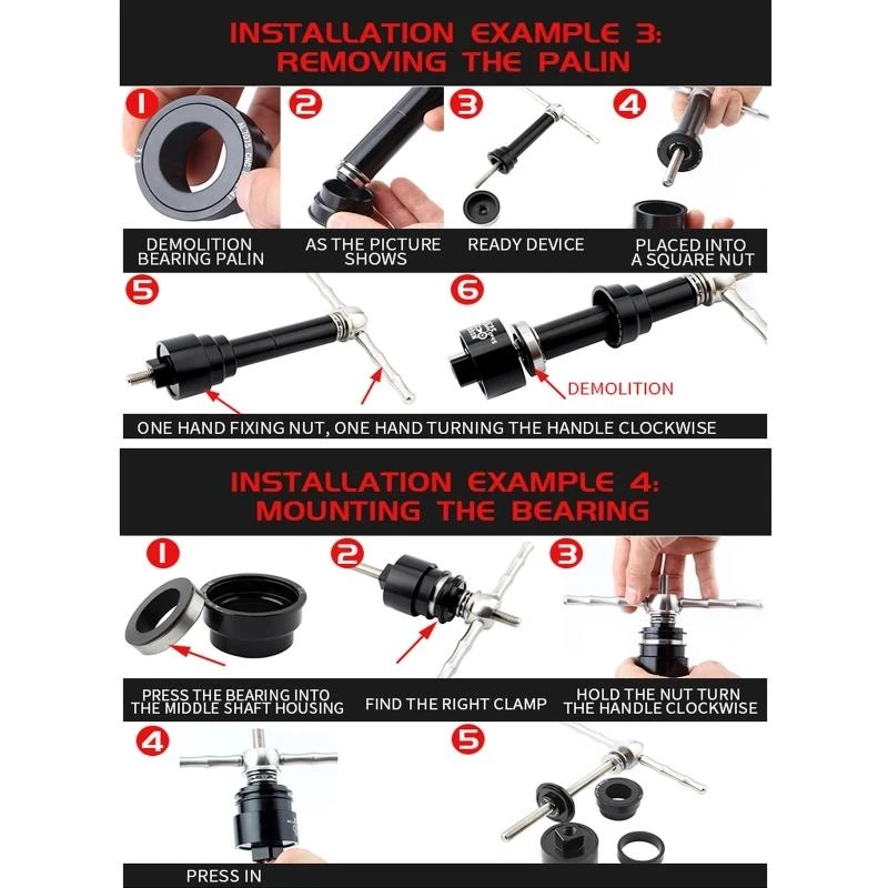 دراجة أسفل قوس تثبيت أداة إزالة الصواميل الجبلية أسفل حامل مجموعة الإزالة المحور التفكيك ل BB86/30/92/PF30