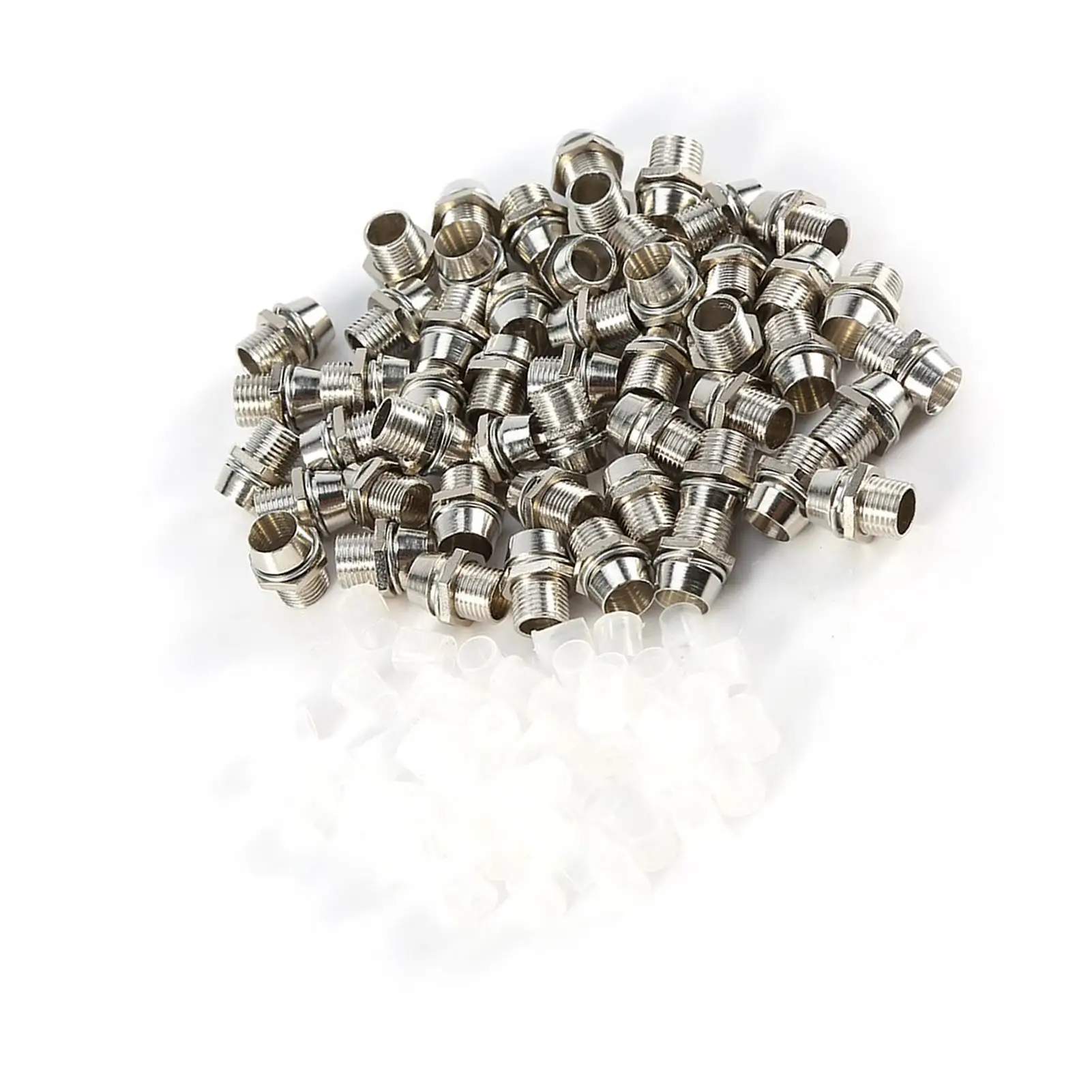 50 Pcs Galvanized Aluminum LED Lamp Holder Silver 5mm Base, Isolated 8mm Thread Lampshade for Panel Display Accessories