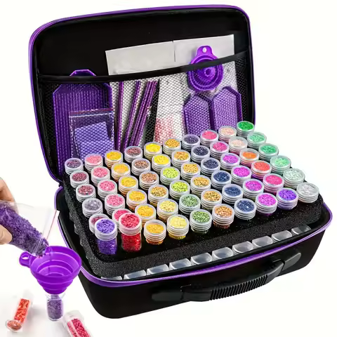 Multi-color and multi-layer storage box, featuring a layered compartment structure, efficiently organizes diamond painting mater