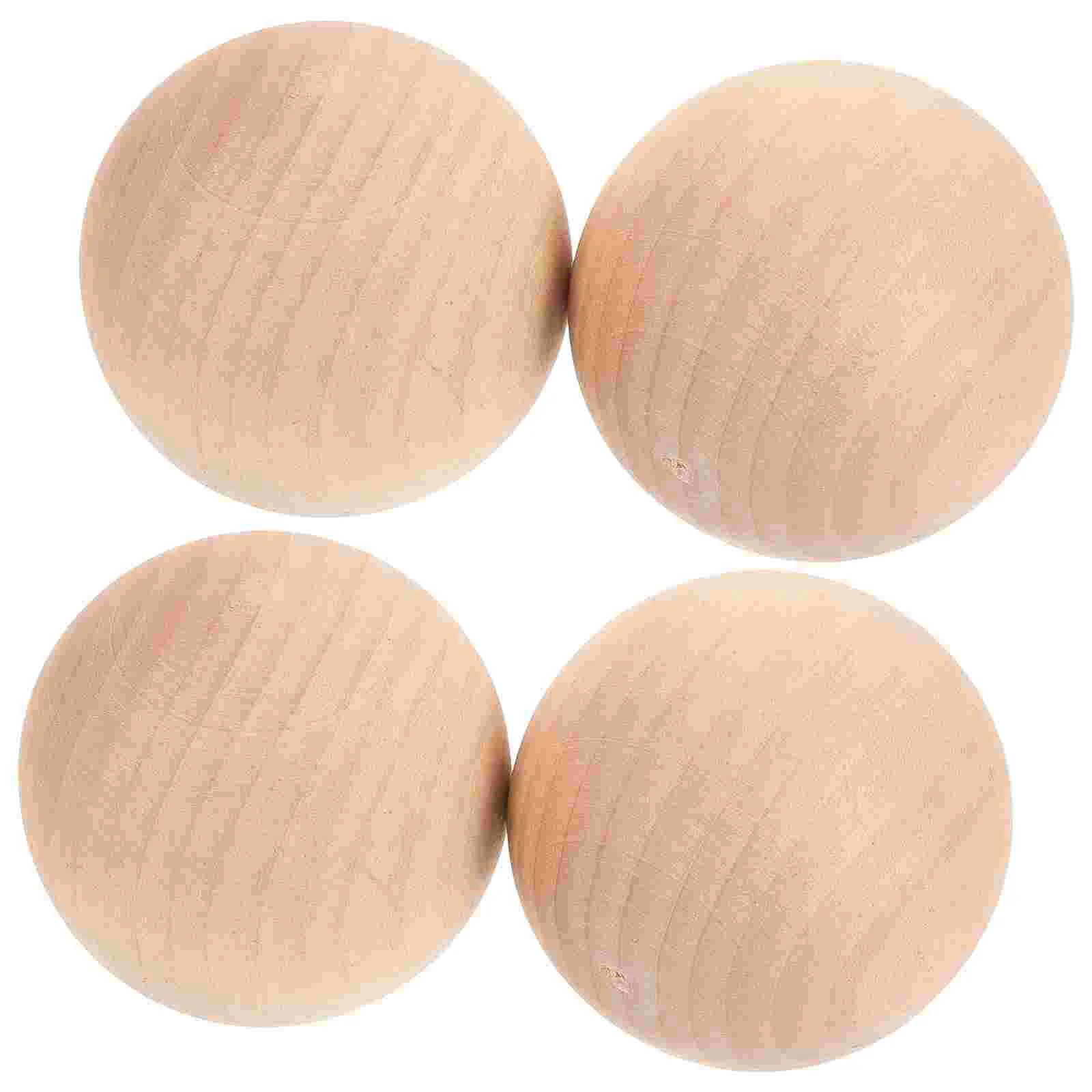 

4 Pcs Croquet Sport Balls Rolling Bocce Portable Wood Sports Outdoor Child Grass