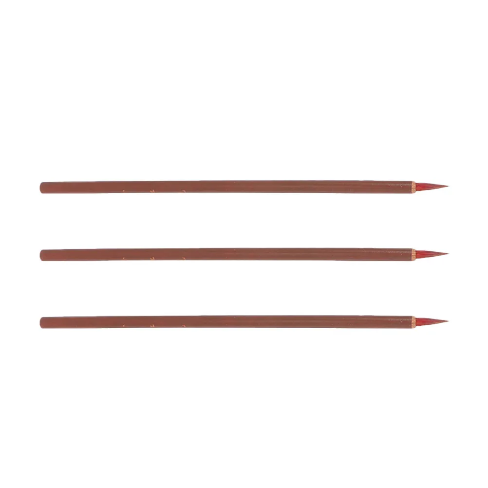 3Pcs Chinese Calligraphy Brush Set Traditional Handmade Bristle Wood Handle for Beginners Kids Students Painting Ink Writing Art