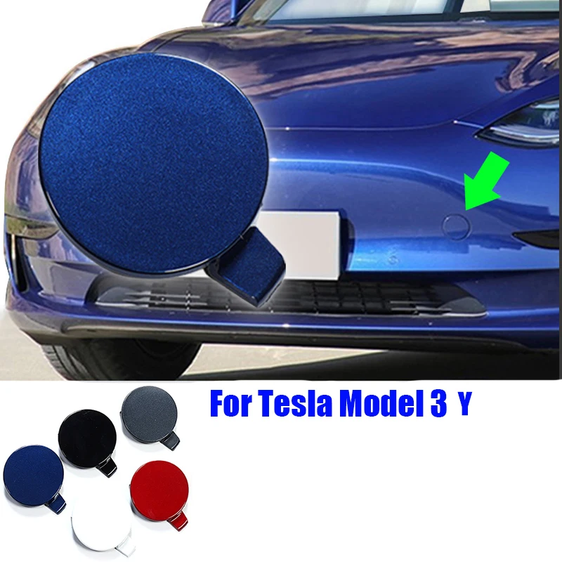 Replacement Front Bumper Tow Hook Hole Eye Cover Trim Trailer Cap Plug Auto Accessories for Tesla Model 3 Y