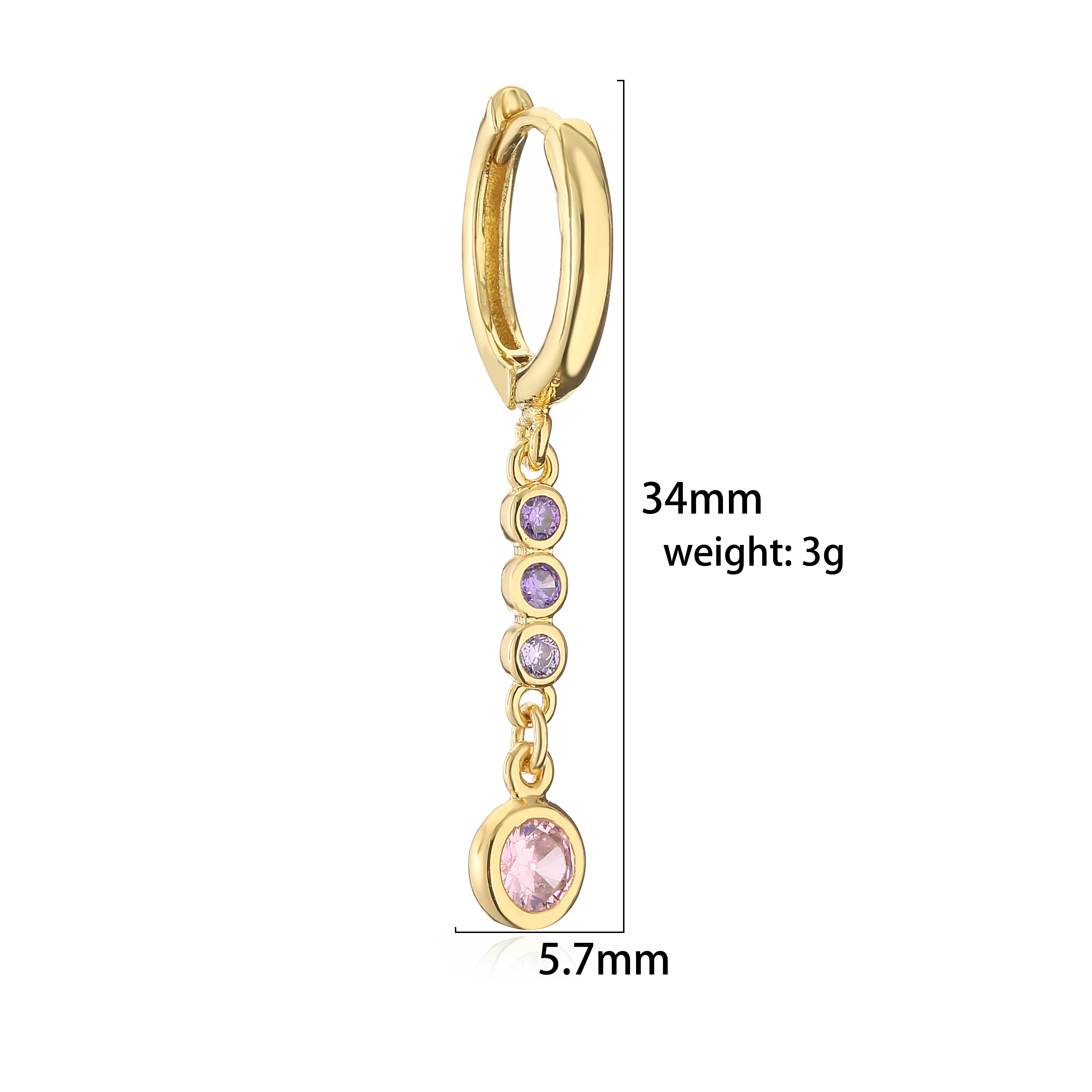 HECHENG,AAAAA CZ Element Small Hoop Stud Earrings For Women ,Sweet Drop Earrings Wholesale  Wedding Party Gift