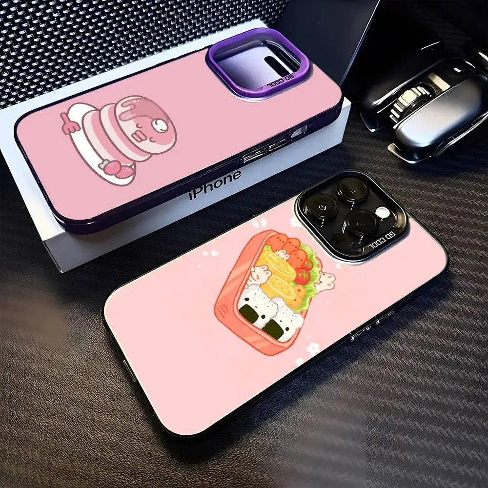 

Flat painted food Phone Case For iPhone17,16,15,14,13,12,11 Plus,Pro Max Purple Matte Shockproof Cover