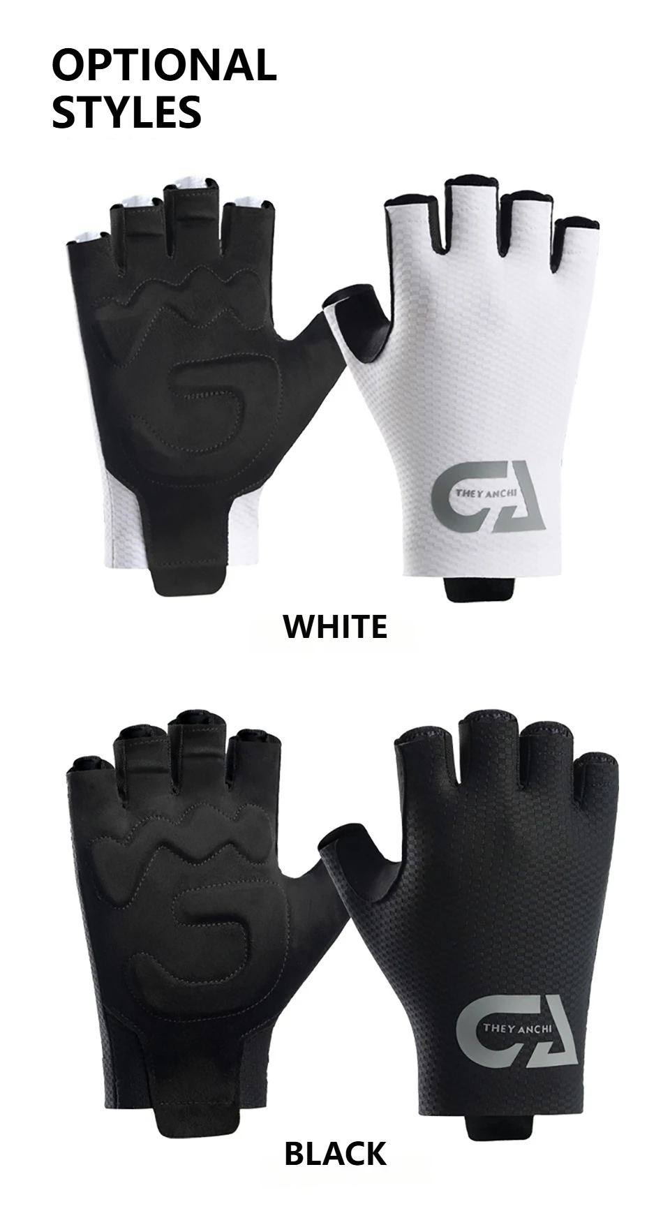 GTUBIKE Fahrradhandschuhe, stoßfeste Fahrradhandschuhe mit halben Fingern, atmungsaktive, stoßfeste kurze Fahrradhandschuhe, Sommerhandschuhe mit hoher Elastizität – Detail 6