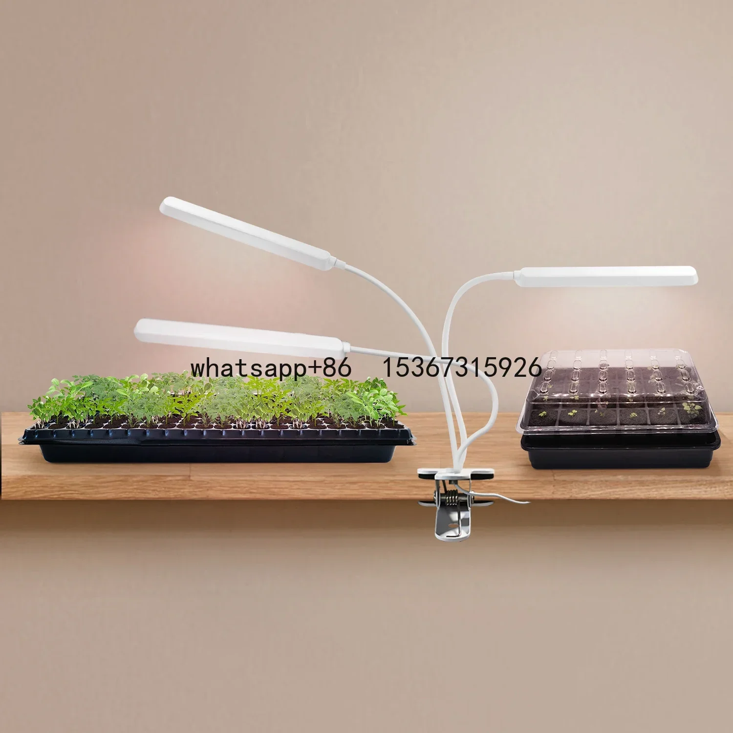 

J&C LED Gooseneck Grow Light Indoor Plants with Red Blue Spectrum dimmable timer setting full spectrum