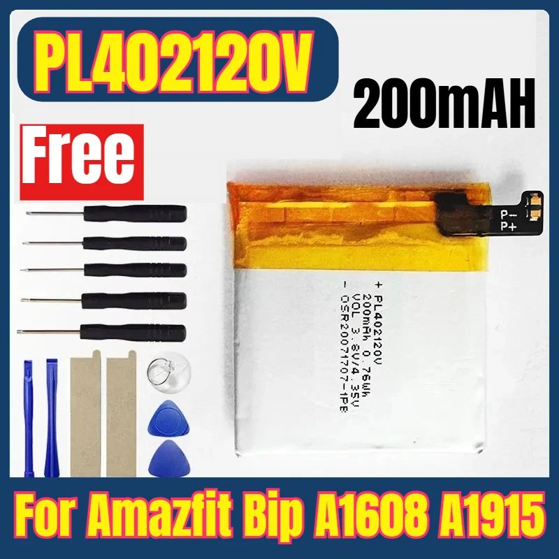

PL402120V 200mAH Watch Battery for Amazfit Bip A1608 A1915 + Free Tools