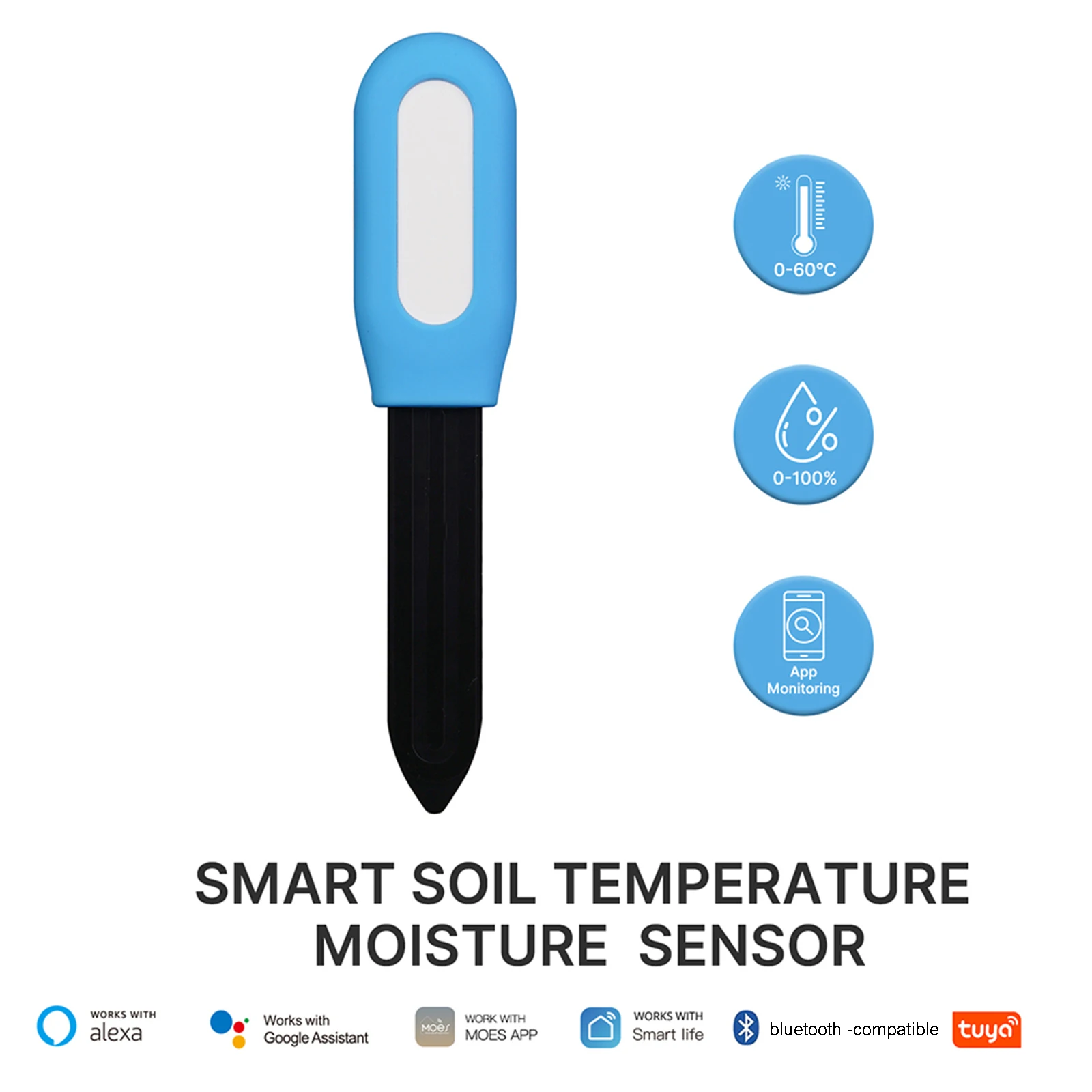 

New Portable Soil Moisture Sensor Monitor For Tuya Bluetoot H-Compatib Compatible Soil Tester Mobile Phone APP Control