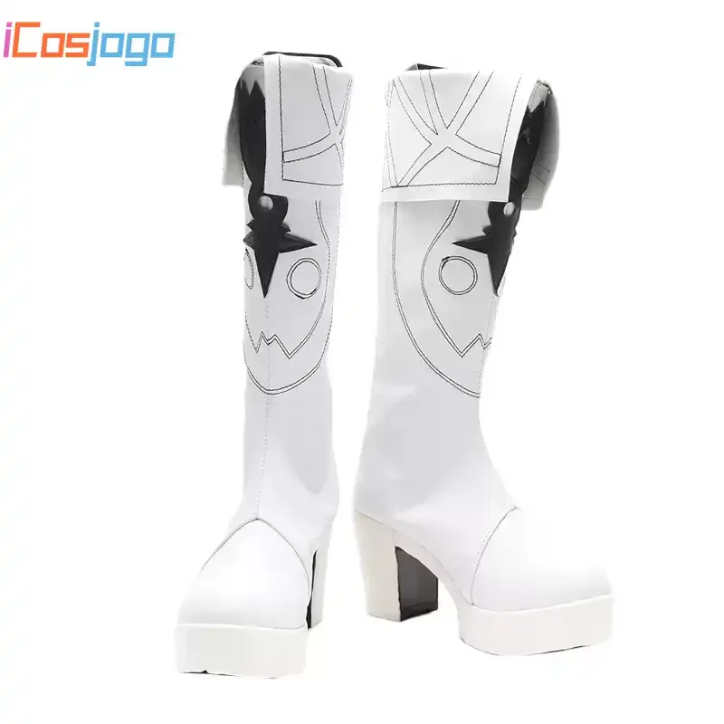 Arknights	Texas the Omertosa     Cosplay Shoes Halloween Carnival Boots PU Leather Shoes Cosplay Costume Prop