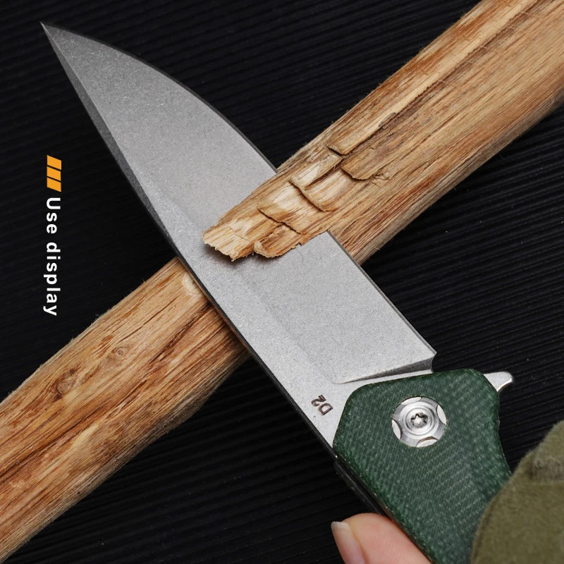 FREETIGER New Folding Pocket Knife D2 Blade Micarta Handle Outdoor Tools Camping Hunting Survival EDC Knives For Men-  FT923
