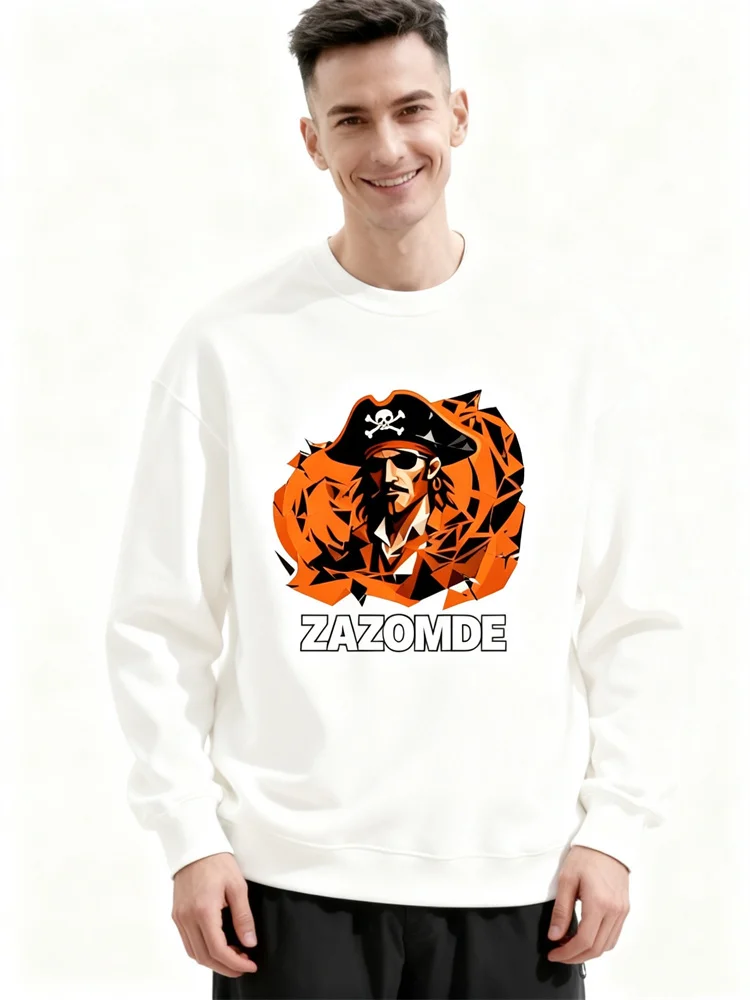 

ZAZOMDE 2025 Korean High Street Round Neck Sweatshirt Men Women Casual Long Sleeve Soft Cotton Streetwear Fashion Daily Wear