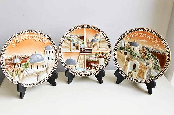 Handmade Coloring Small Greek Norway Poland Brussels FRANKFURT Munich Porcelain Hand Painted Plate