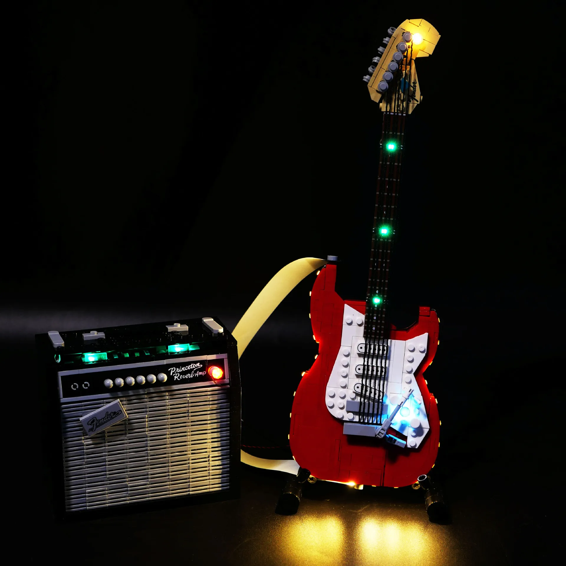 Not Included Building Blocks LED Light Kit For Fender Stratocaster 21329 DIY Toys Gift Only Lighting Set