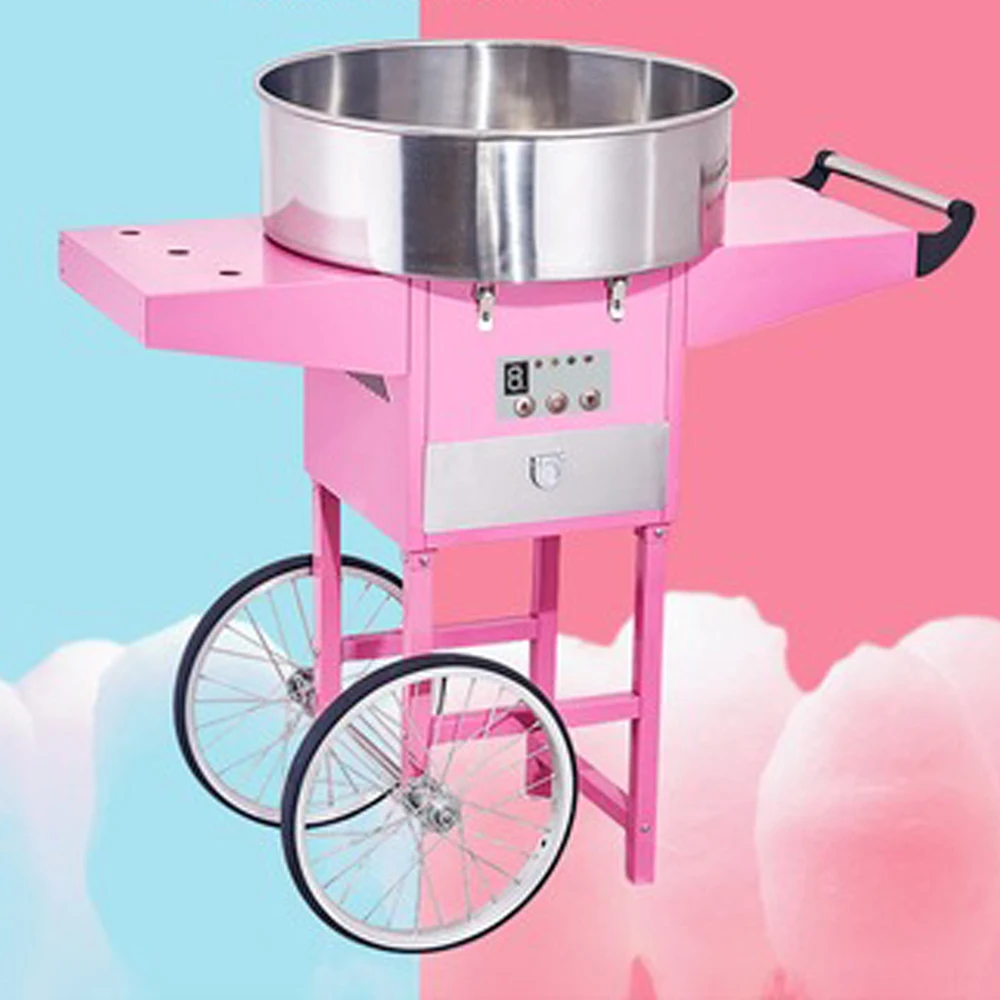 Fancy Candy Floss Machine Commercial Cart Cotton Candy Machine Stall Marshmallow Children Gift DIY Cotton Candy Machine