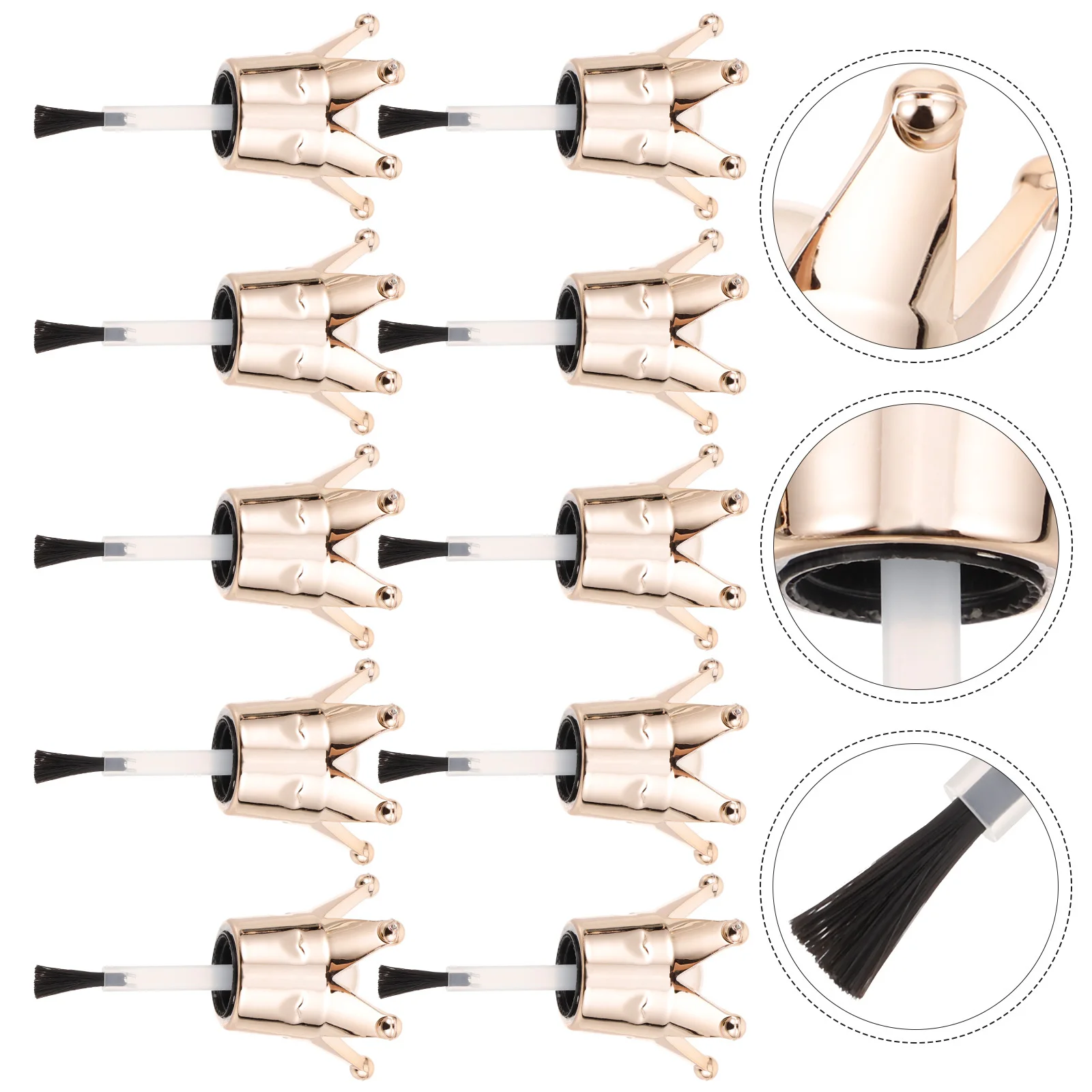 

10 шт., сменные колпачки для бутылок с лаком для ногтей, удобный дизайн для личного и профессионального использования, колпачки для бутылок с лаком для ногтей