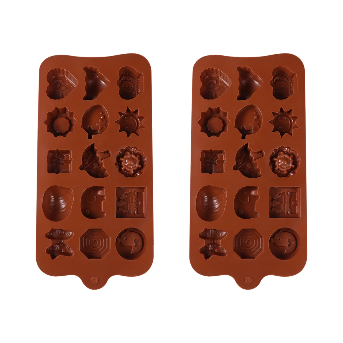 

2PCS Creative Shaped Design Baking Tools Baking Gadgets Multi-Purpose Food Grade Break-Apart Chocolate Molds